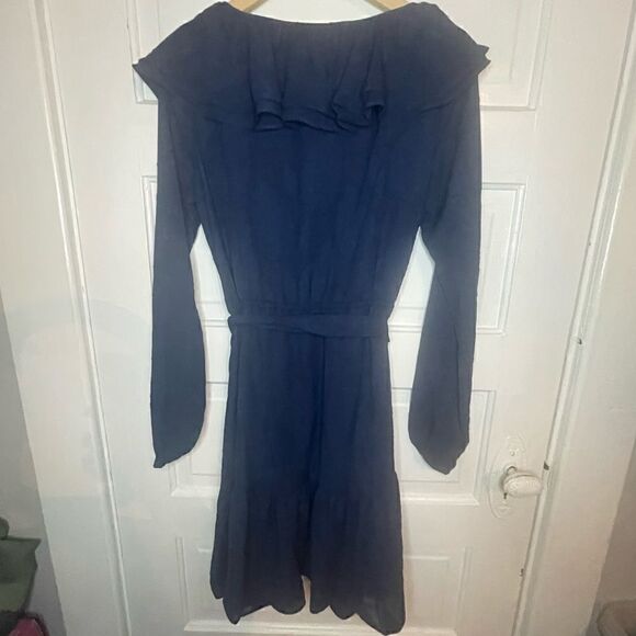 NWTs Michael Kors Ruffled V-Neck Tiered Hem Dress Size Medium - Picture 7 of 13